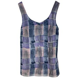 CAbi Lush Horizons Plaid Quiz Top Size Small
